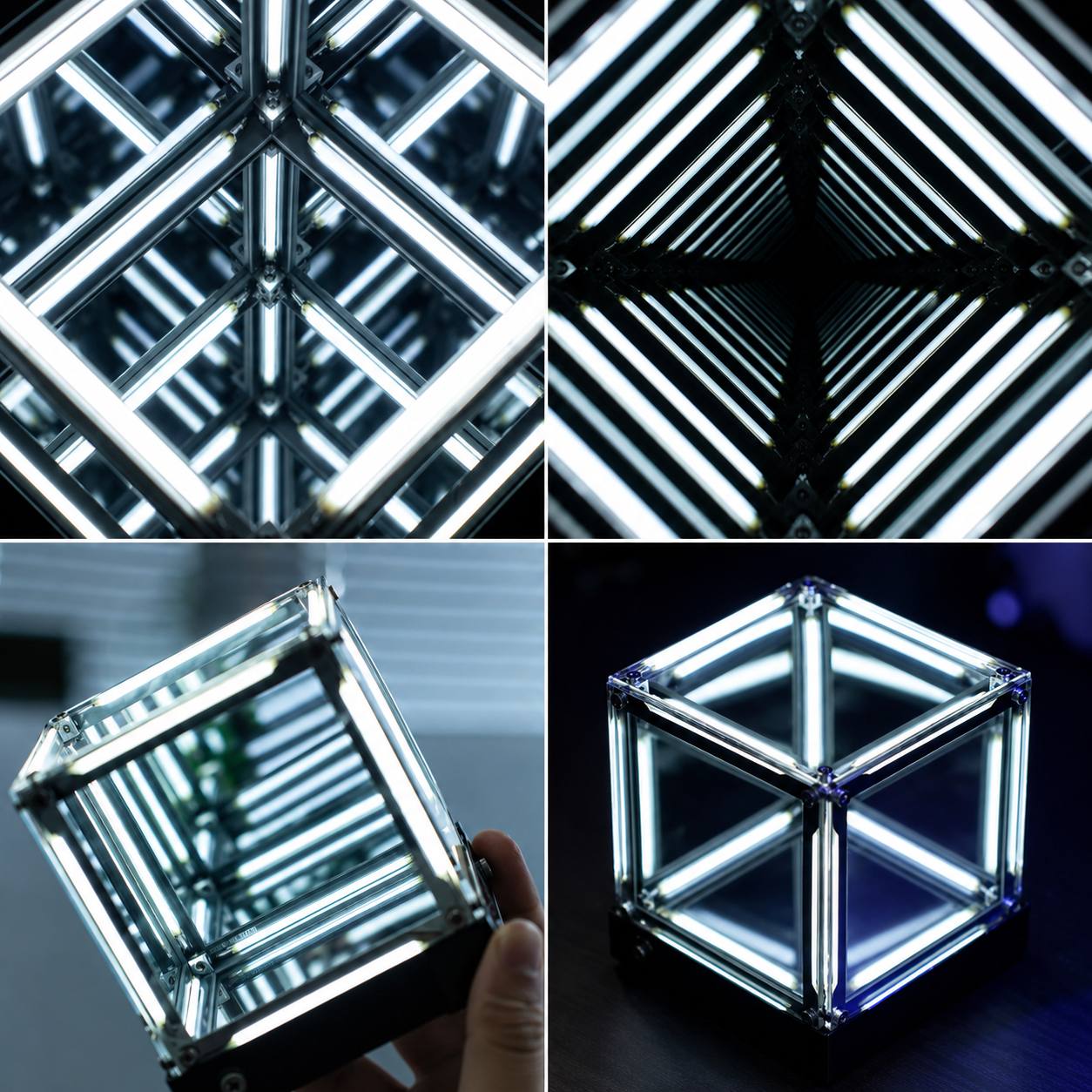 CUBO EFECTO INFINITO 4D CON LUZ LED