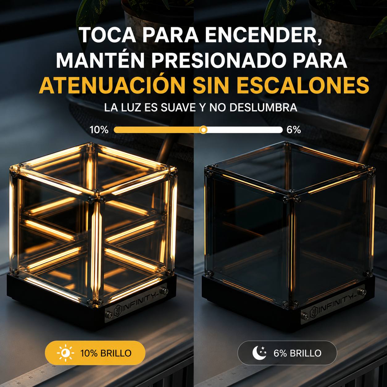 CUBO EFECTO INFINITO 4D CON LUZ LED