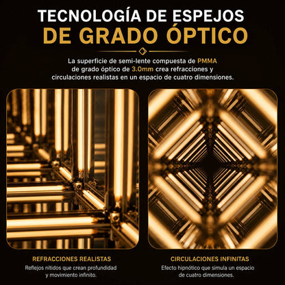 CUBO EFECTO INFINITO 4D CON LUZ LED