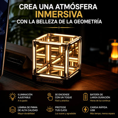 CUBO EFECTO INFINITO 4D CON LUZ LED