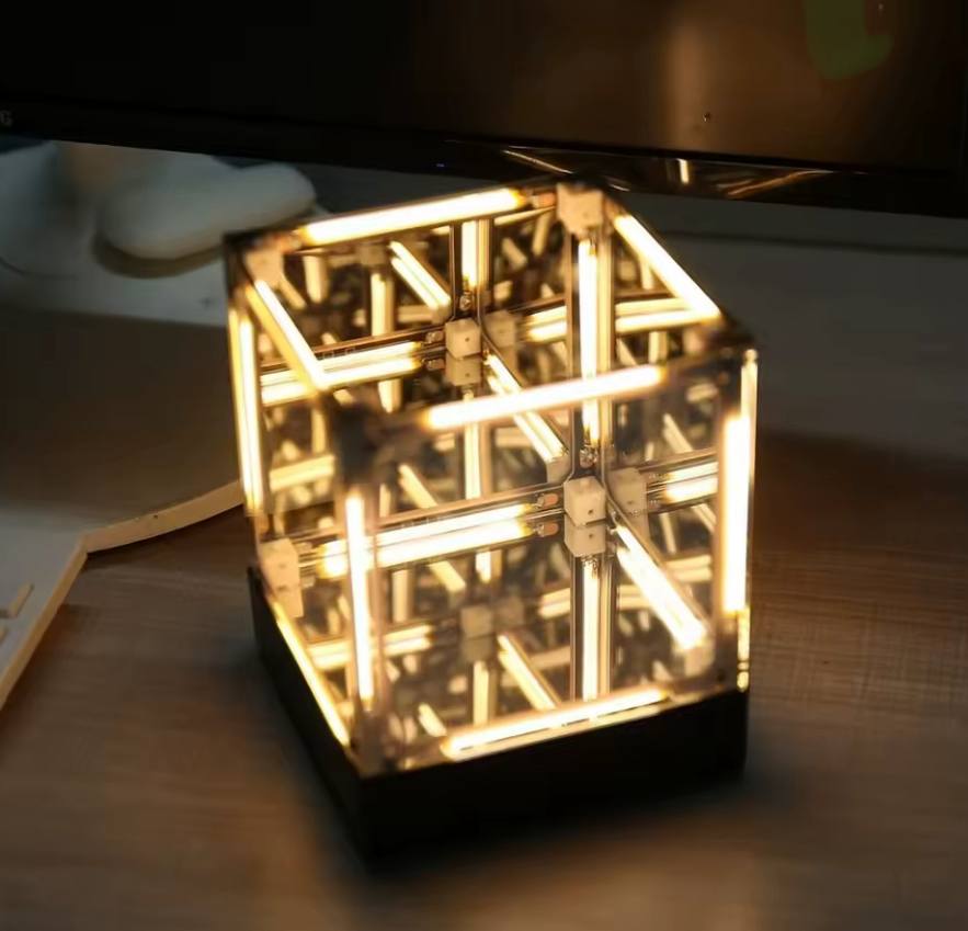 CUBO EFECTO INFINITO 4D CON LUZ LED