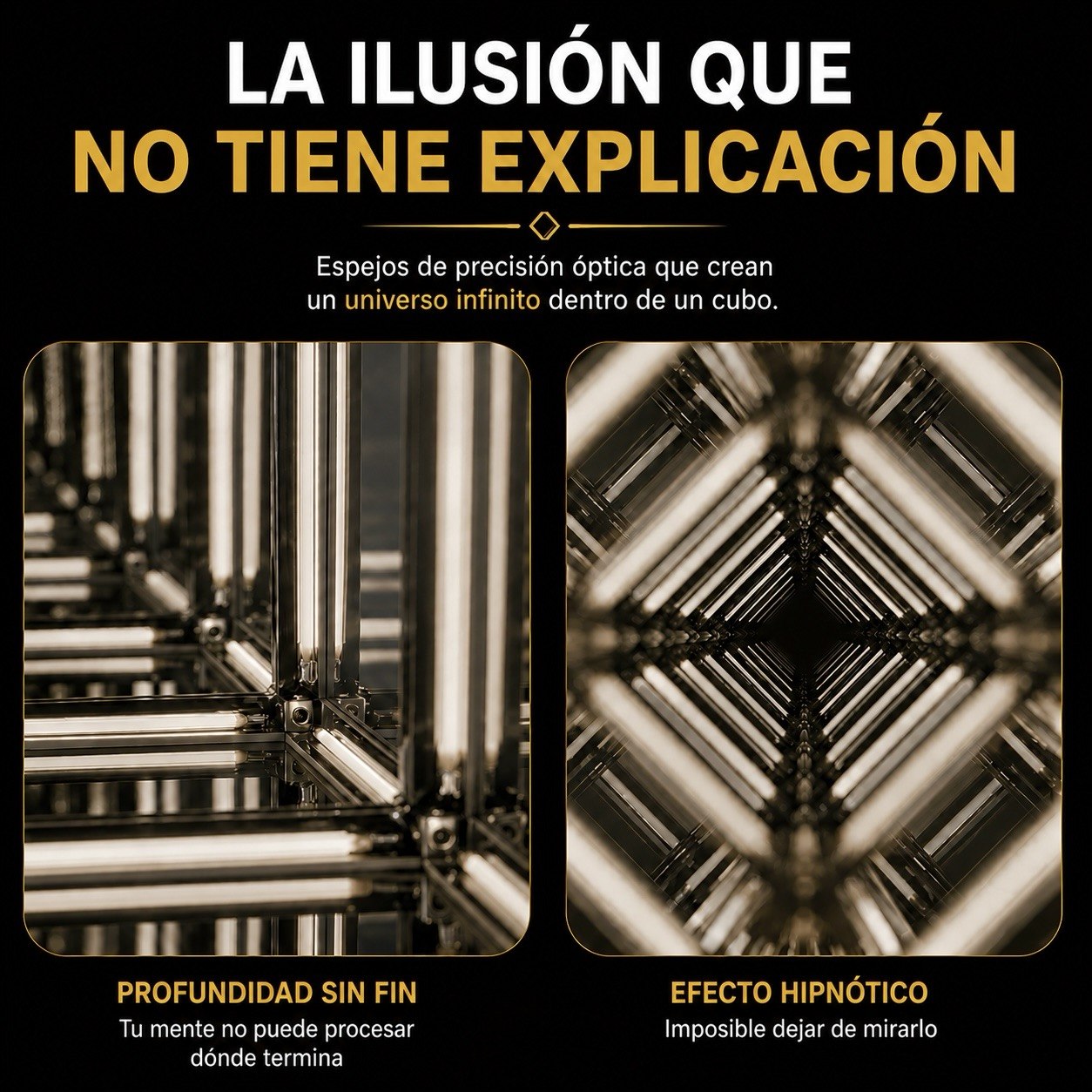 CUBO INFINITO 4D CON LUZ LED